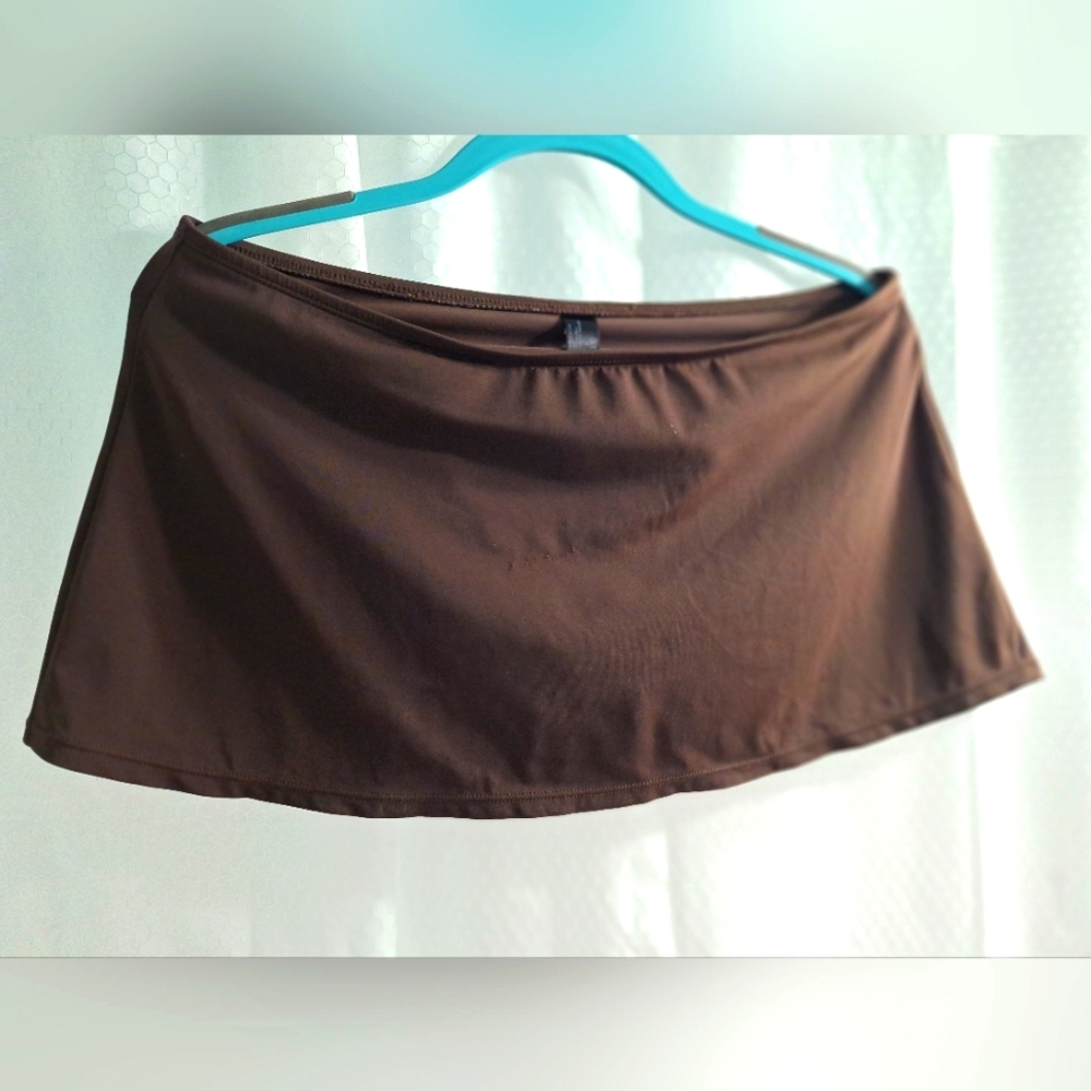 a.n.a size 10 brown swim skirt, fully-lined